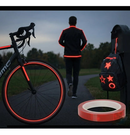 Sticker Reflejante Seguridad Protector Auto Moto Bici 1cm*8m