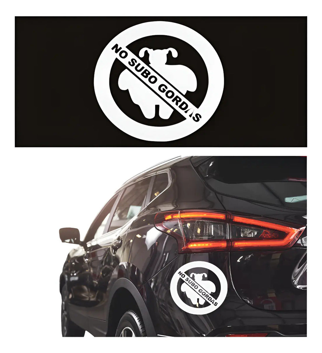 Calcomania No Subo Gordas Sticker Universal Decoractivo Auto