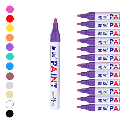 12 Piezas Plumon Pintura Marcador Llanta Letra Moto Carro