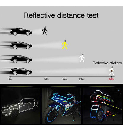 Sticker 5cmx3m Reflejante Seguridad Protector Auto Moto Bici