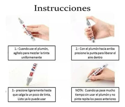 Plumon Marcador Llanta 1 Pz Sport Letras Auto Moto Tunning