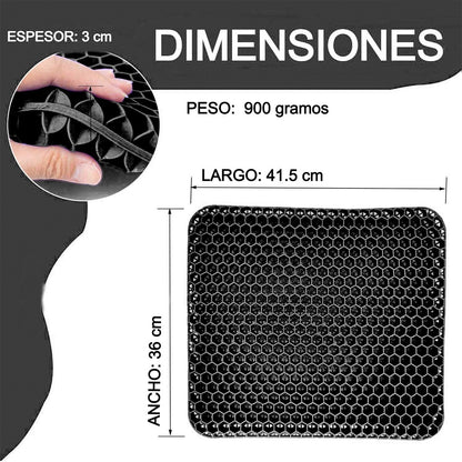 Cojin Gel Panal Ergonomico Silicon Asiento Comodo Auto Silla