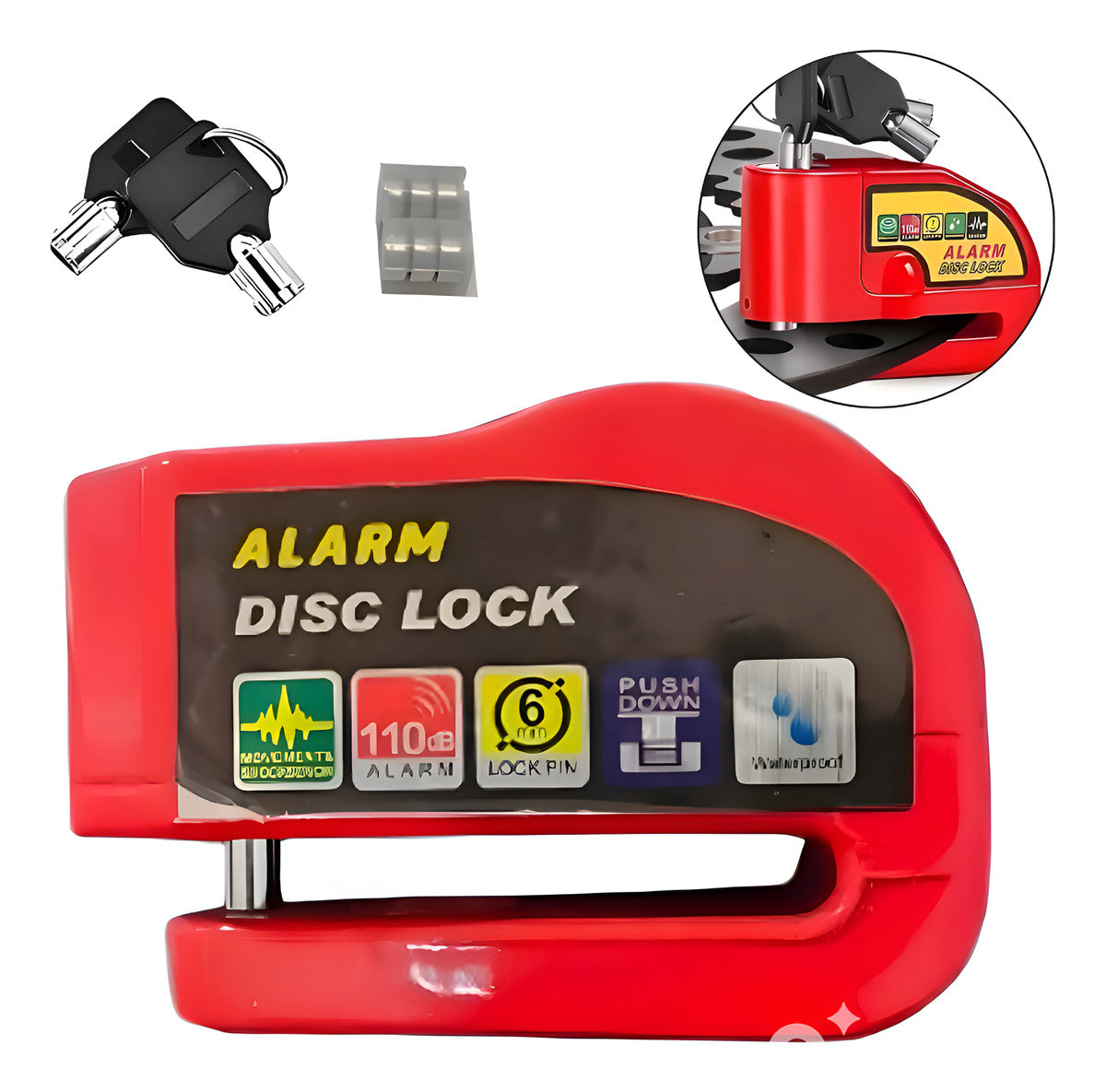 Alarma Candado Moto Impermeable Freno Disco Bloqueo Seguro