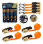 4pzs Sujetador Matraca Cinto 3m Auto Moto Carga Amarre 675kg