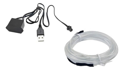 Tira Led Luz Fria Moldura Interior Decorativa Usb 5m Auto