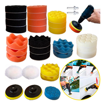 Kit Almohadillas Pulidora Esponja Pulir Encerar Borla 31 Pzs