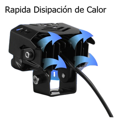 Par Faros Led Auxiliares Bicolor Lupa Doble Auto Moto