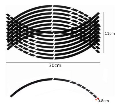 Tira Cortes Reflejante Cinta Pegatina Auto Moto Rin 15-18