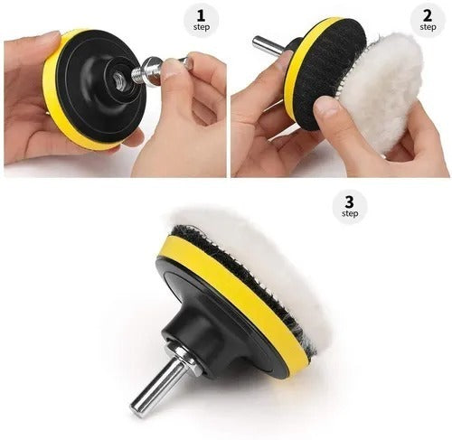Almohadillas 7 Pulgadas Pulidora Esponja Encerado Borla 8pzs