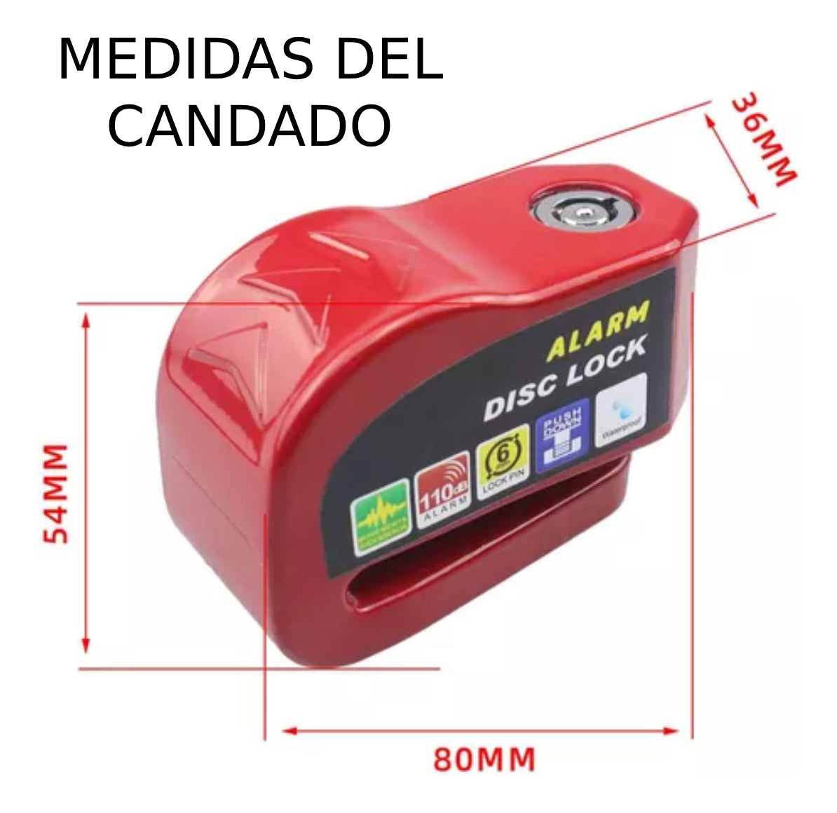 Alarma Candado Moto Impermeable Freno Disco Bloqueo Seguro