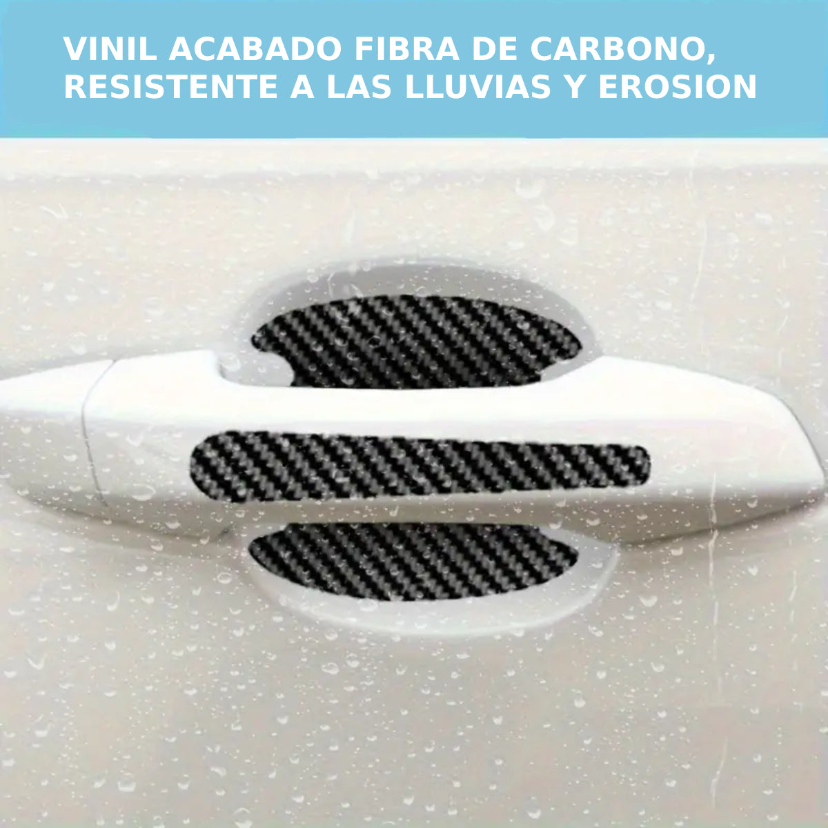 Protector Manija Vinil Fibra Carbono Auto Universal 8pzs