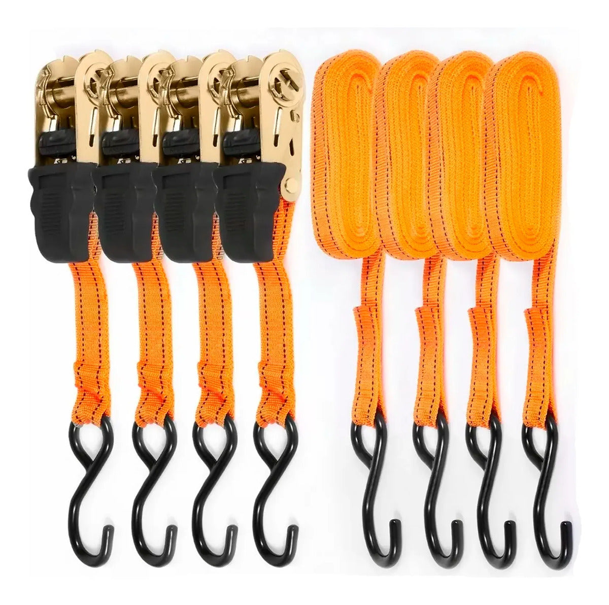 4pzs Sujetador Matraca Cinto 3m Auto Moto Carga Amarre 675kg