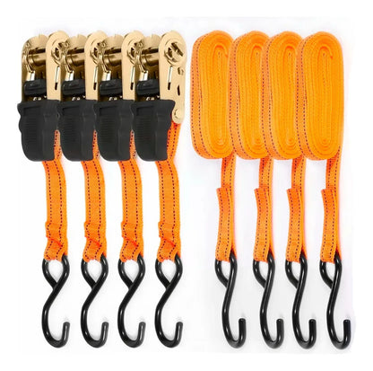 4pzs Sujetador Matraca Cinto 3m Auto Moto Carga Amarre 675kg
