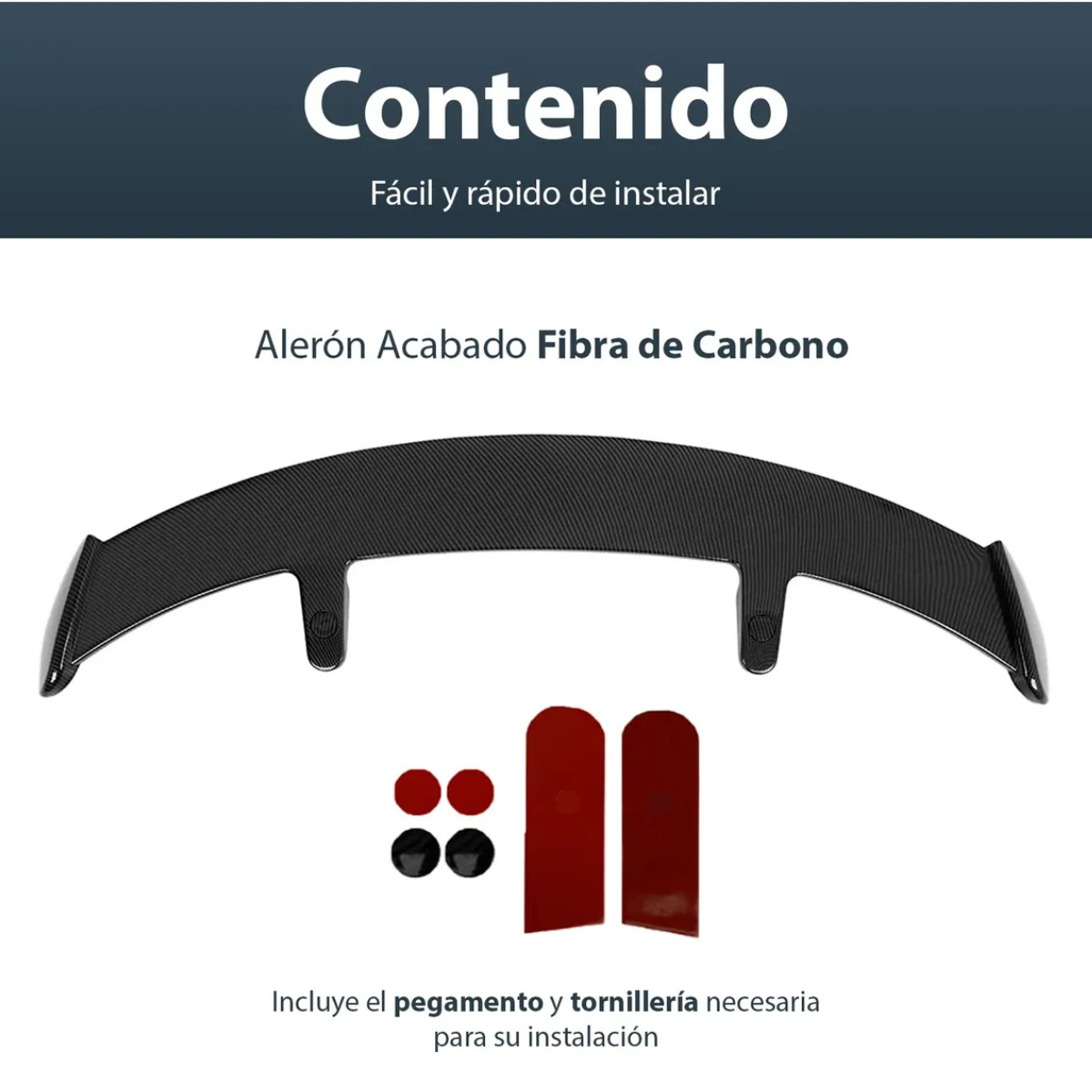 Aleron Hatchback Sport Fibra Carbono Embellecedor Universal