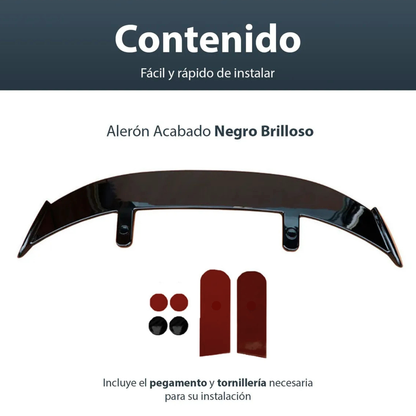 Aleron Cola De Pato Hatchback Universal Spoiler Sport Negro Piano