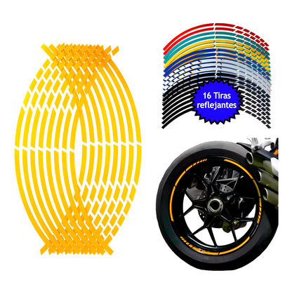 Tira Cortes Reflejante Cinta Pegatina Auto Moto Rin 15-18