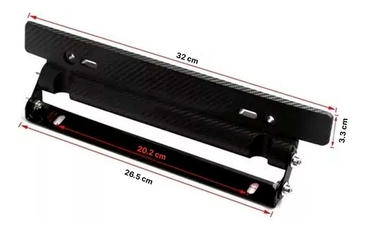 Porta Placa Tornasol Universal Doble Ajuste Matricula Jdm