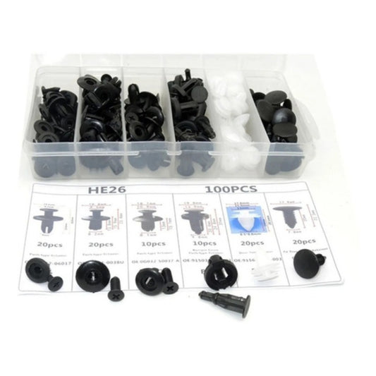 Grapa Kit  Automotriz Universal Surtido Estuche 100 Pzs