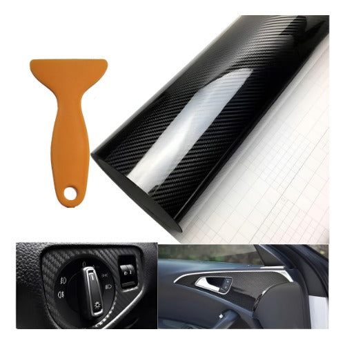 Vinil 6d Fibra Carbono Auto Impermeable Adhesivo 50 Cm X 3 M