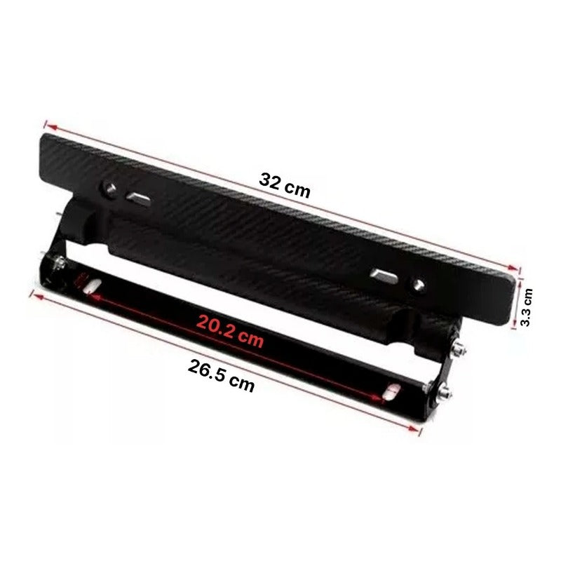 Porta Placa Universal Doble Ajuste Posiciones Matricula Jdm