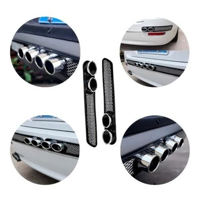 Vista Tubo Escape Par Auto Pegote Simulador Decorativo