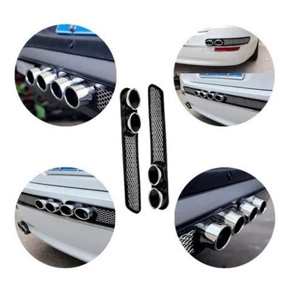 Vista Tubo Escape Par Auto Pegote Simulador Decorativo