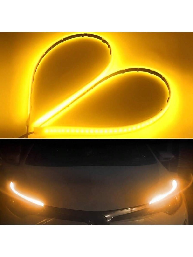 Par Tira Led Drl Flexible Direccional Secuencial Auto/Moto 60cm Compatibilidad Universal 12V impermeable IP65